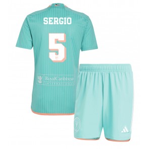 Inter Miami Sergio Busquets #5 Dětské Alternativní dres komplet 2024-25 Krátký Rukáv (+ trenýrky)